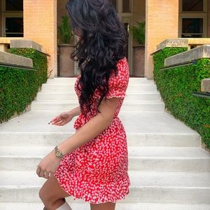 Red Wrap Floral Dress✨